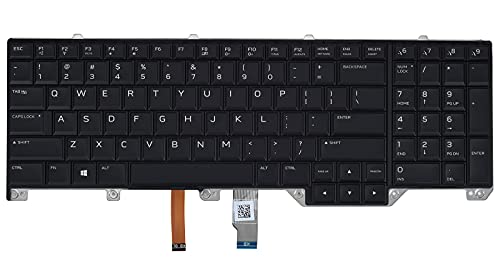 Replacement Keyboard for Dell Alienware 17 R4, Alienware 17 R5 Laptop Black Frame with Backlit US Layout P/N: 0ND5TJ PK1326T1B01