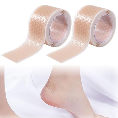 HABNI 2 Rotoli Cerotti Vesciche sui Piedi, Adesivo per la Cura dei Piedi, 2 cm × 1 M/Rollo, Anti-Vesciche sui Piedi, Cerotti Adesivi per il Tallone, Comodi e facili da Strappare