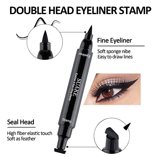 2Pcs Jutqut Eyeliner Stamp, Winged Eyeliner Stamp Eye, Eyeliner, Liquid Eyeliner waterproof, smudgeproof, long lasting, Eyeliner Pencil with Left and Right Wings Stamp - Image 4