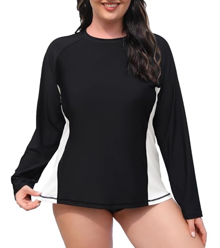 Maillot de bain manches longues anti-UV UPF50+ ample avec brassière