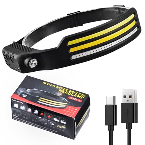 Miniatura 7 de Befit24 Linterna Frontal Led Recargable Ultraligera 98 G Cob Gran Angular 230 Xpe Spot Usb C Carga Rápida Sensor De Movimiento Sensor De Gestos Impermeable A Prueba De Golpes Linterna De Cabeza Para
