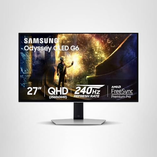 Samsung-27-Odyssey-OLED-G6-G61SD-QHD-QD-OLED-240Hz-003ms-FreeSync-Premium-Pro-Gaming-Monitor-with-Sleek-Metal-Design-3-Year-Warranty-US-LS27DG610SNXZA Samsung 27” Odyssey OLED G6 (G61SD) QHD & QD-OLED 240Hz 0.03ms FreeSync Premium Pro Gaming Monitor with Sleek Metal Design, 3 Year Warranty, US, LS27DG610SNXZA - Image 1