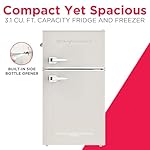 Frigidaire EFR840-Cream EFR840 Retro Mini Fridge with Freezer & Side Bottle Opener-Small 2 Door Refrigerator for Office Bar or College Dorm Room-3.1 Cu Ft – 19”"D x 20.5" W x 33.5" H (Cream) - Image 4