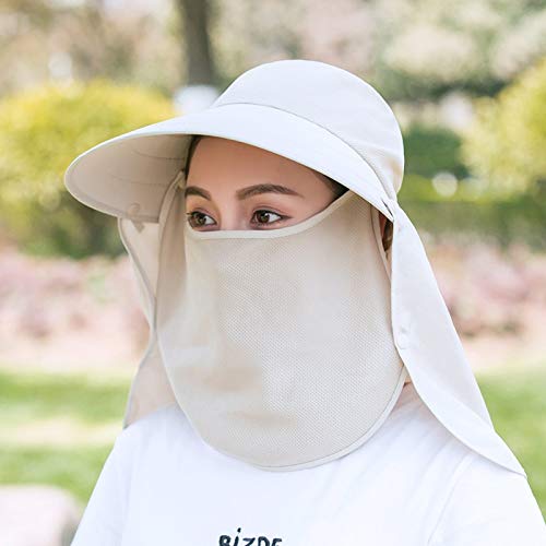 Sunscreen Hat Female Summer Outdoor Cover Face Sun Hat Face Sun Protection Cool Hat UV Tea Picking Sunshade Hat Full Beach hat