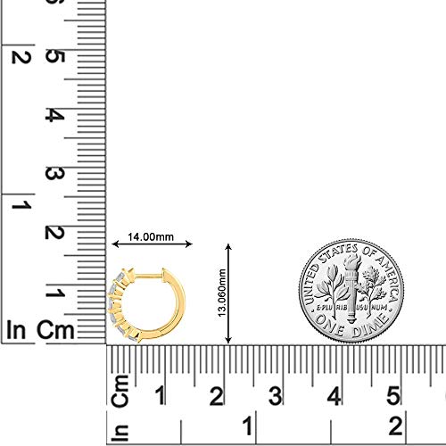 3/4 Carat Diamond Hoop Huggies Earrings In 14K Yellow Gold (I1-I2 Clarity) #TOP3