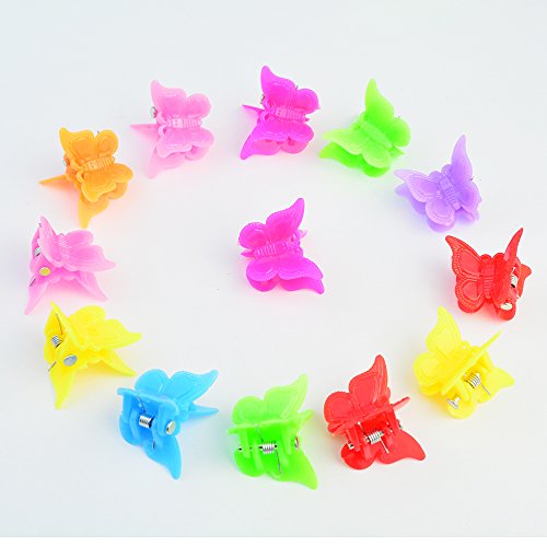100 Packs Assorted Color Butterfly Hair Clips, Bantoye Girls Beautiful Mini Butterfly Hair Clips Hair Accessories for Girls and Women, Random Color