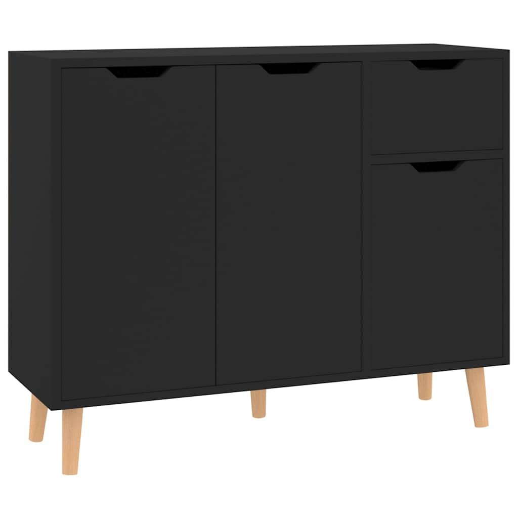 Credenza nera, 90 x 30 x 72 cm, comò