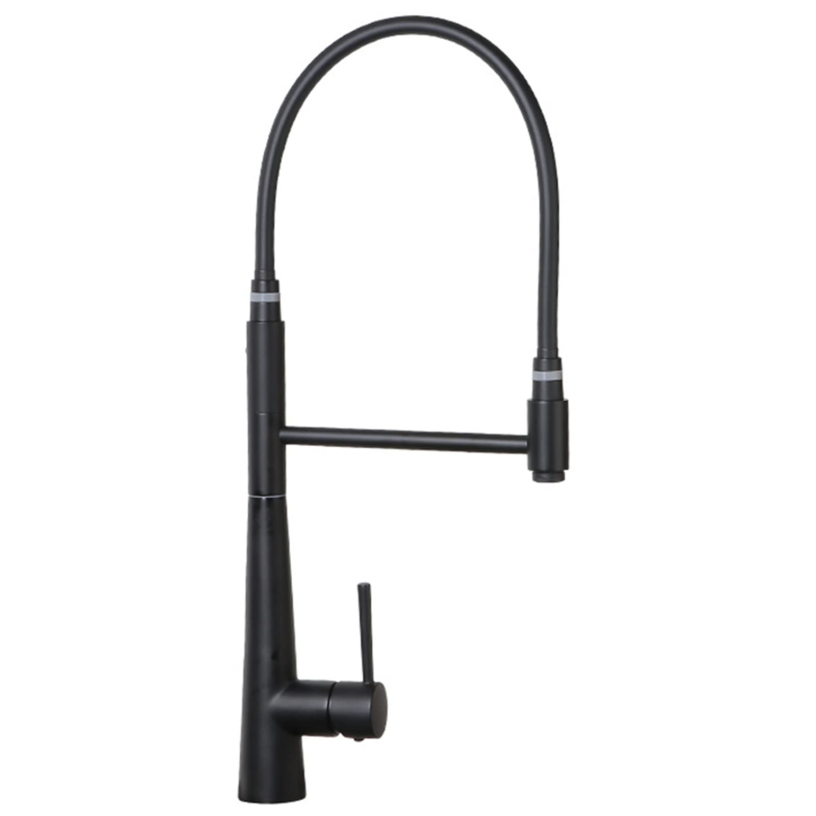 Robinet de cuisine en laiton noir mat au design haut de gamme avec bec pivotant