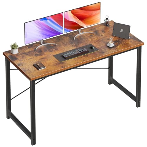 Image of OLIXIS 55-Inch Large Computer Desk for Home Office, Brown