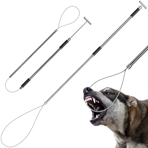 OUJIMAI 61 Dog Catcher Pole Portable Hog Pig Catcher Animal Control Pole Tool Stainless Steel Pig Holder Catch Pole for Dogs Livestock Farm Equipment