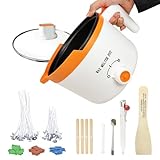 Ksedcon Olla Eléctrica de Fusion para Velas Fundidor de Cera para Velas con Interruptor Giratorio, Olla para Derretir Cera Antiadherente Pequeña con Resistencia Al Calor