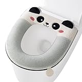 Bezug Für WC-Sitz - Winter Toilettensitz Kissen mit Cartoon Panda Design | Ergonomische Abdeckung WC-Sitz | Weich Komfortabel | Badezimmer Zuhause Hotel Dusche Wohnung Kinderzimmer for Bathroom