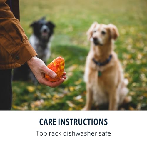 RUFFWEAR Gnawt-a-Cone Hundespielzeug, Tannenzapfen inspirierte Form, kaufestes Gummi-Hundespielzeug mit Erratischer Sprungkraft zum Engagieren und Belohnen, Futter- und Leckerli-Spender, Orange