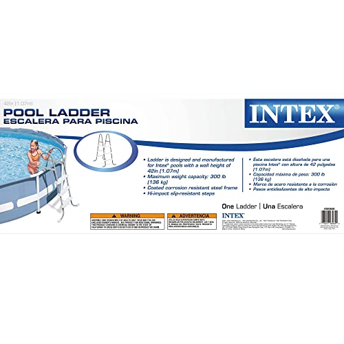 Intex Above Ground Steel Frame Pool Ladder & Intex Cleaning Maintenance Pool Kit #TOP5