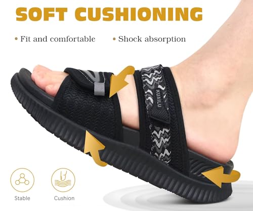 Image of KuaiLu Womens Orthotic Adjustable Strap Slides Arch Support Slip On Sandals