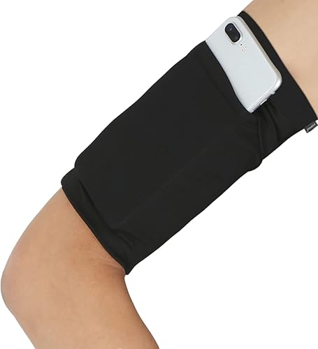 Miniatura 8 de Brazalete pequeño para llaves de teléfono celular, auriculares, bolsillo oculto, correa para muñeca, cartera, funda para iPhone Samsung Galaxy Gris