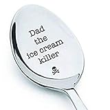 Dad The Ice Cream Killer-Dad Gifts for Men - Funny Fathers Day Dad Gifts from Daughter Son - Laser Engraved Cereal Killer - Stainless Steel Spoons - Cute