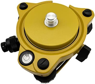 New Yellow Tribrach with Optical Plummet & Carrier Fixed Adapter, Optical Plummet Adapter with 5/8x11 Thread Mount for GPS