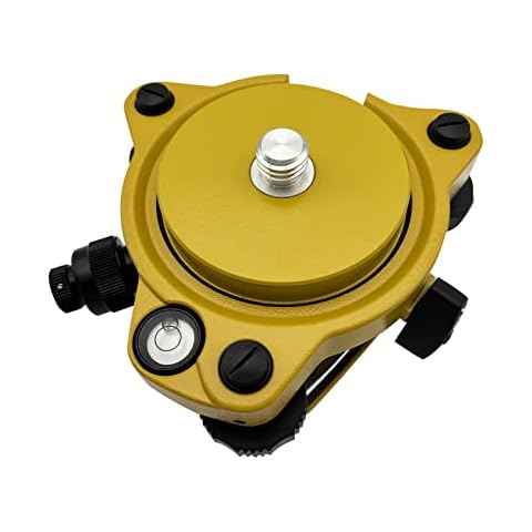 LS2015 New Yellow Tribrach with Optical Plummet & Carrier Fixed Adapter, Optical Plummet Adapter with 5/8x11 Thread Mount for GPS Cover