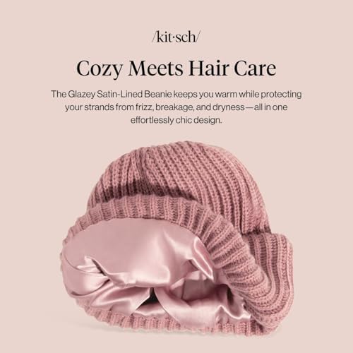 Kitsch Glazey™ Satin Lined Beanie for Men and Women - Blush - 1