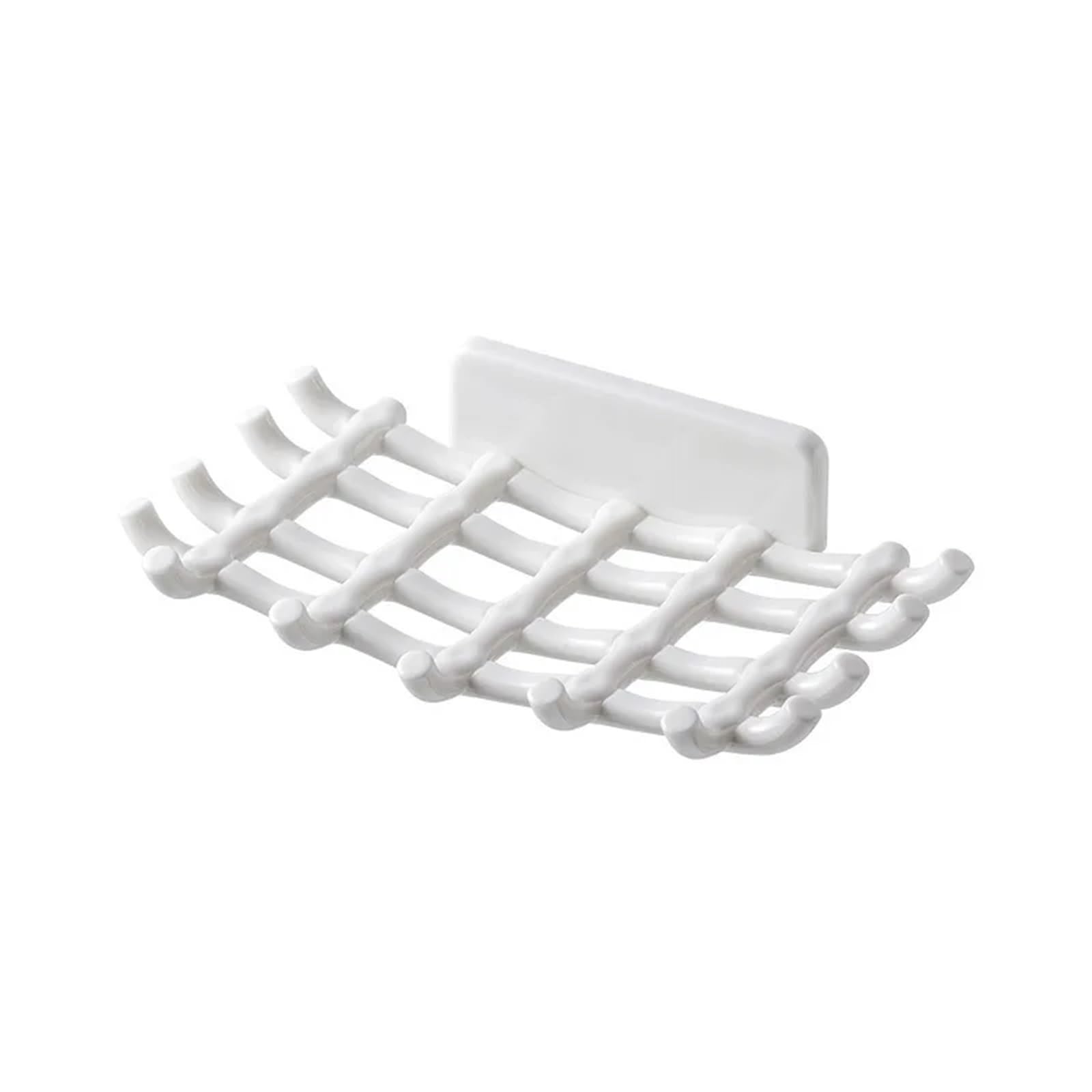 Soap Box Wall Mounted Drainage Shelf For Home Use No Punching Bathroom Dish Rack Hooks For Bathrooms(White)