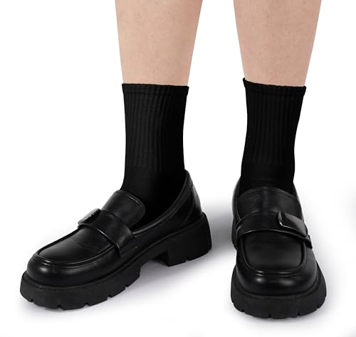 Image of BomKinta Women Casual Calf Socks - Cute Cotton Crew Socks - Soft Above Ankle Sock Gifts 6 Pairs Size 5-10
