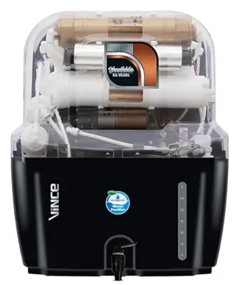 AQUA D PURE Advanced Water Purifier | UV + UF + Copper | 12L Tank, 7 Stage Filtration, Pre & Post Carbon Filter, UF, UV & Copper Filter | No TDS Reduction, No wastage and No RO | Black