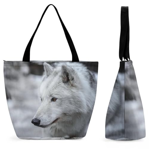 Sac de shopping Loup Blanc cabas à bandoulière pour voyage