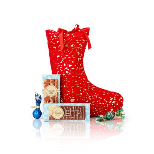Venchi Calza della Befana, Ripiena di Cioccolatini e Snack al Latte Assortiti, Con "Nocciola Piemonte IGP", Senza Glutine, Senza Conservanti e Coloranti, 189 Gr, Idea regalo Natale