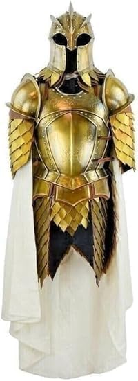 Half Body Medieval Armor Suit for Men – Wearable Steel Knight Cuirass with Gold Finish – LARP, Reenactment & Cosplay Costume – Model AA-86