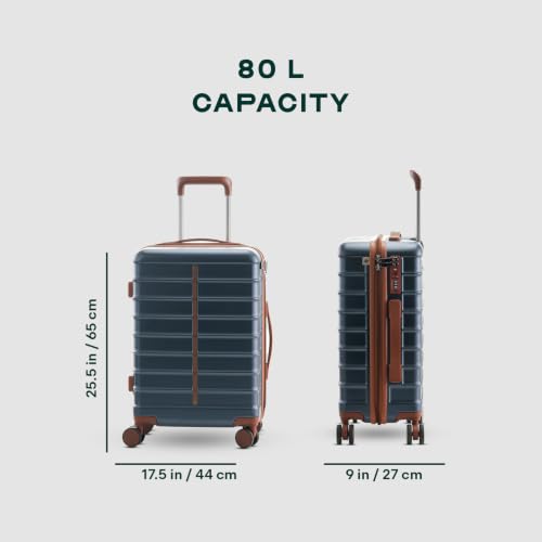 Image of Assembly Odyssey 24 Inch (65 cm) Check-in Medium Trolley Bag Hard Shell Polycarbonate Suitcase Lightweight with TSA Lock 8 Spinner Wheels Blue