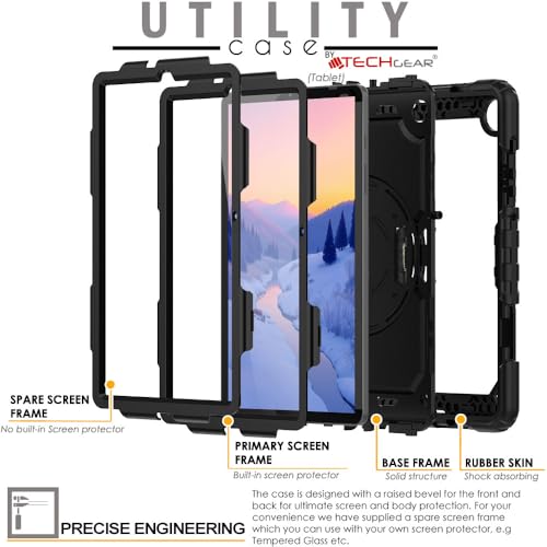 TECHGEAR UTILITY Case fits Samsung Galaxy Tab S6 Lite 10.4" (SM-P610/P613/P615/P619/P620/P625) Tough Rugged HEAVY DUTY Armour Shockproof Stand Case, 360 Rotating Hand Strap, Shoulder Strap Case - Image 7