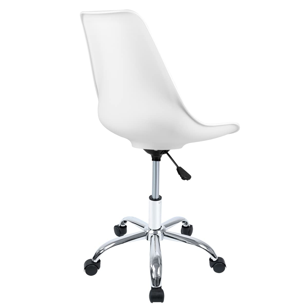 T-LOVENDO.ES Silla de Escritorio u Oficina sin reposabrazos con diseño Moderno y ergonómico | Asiento Acolchado | Altura Regulable (Blanco)