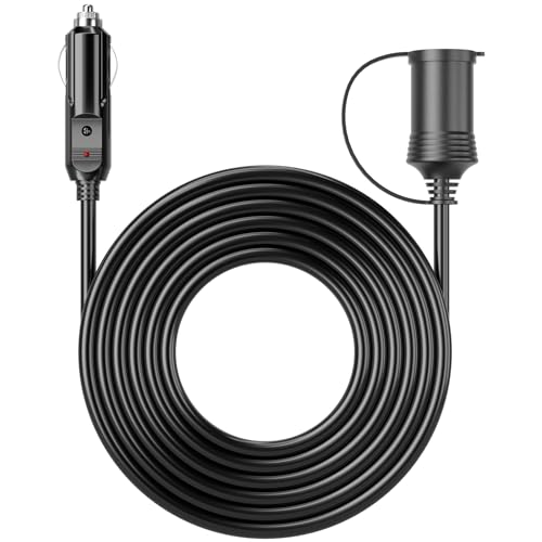 Energeaster 12FT 12V Cigarette Lighter Extension Cord 16AWG, Male to Female Socket 72W/6A Extension...