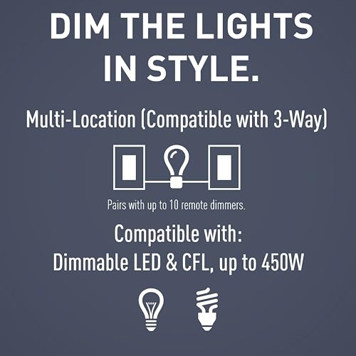 Legrand Radiant Multi-Location Master Dimmer Light Switch, Ambient & Mood Lighting Control, HCL453PMMW, 3-Way, White by Legrand - Image 4