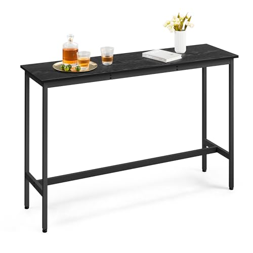 VASAGLE Bar Table, Kitchen Dining Table, High Top Pub Table, Bar Height Cocktail Table for Living Room Party, Sturdy Metal, 15.7 x 55.1 x 35.4 Inches