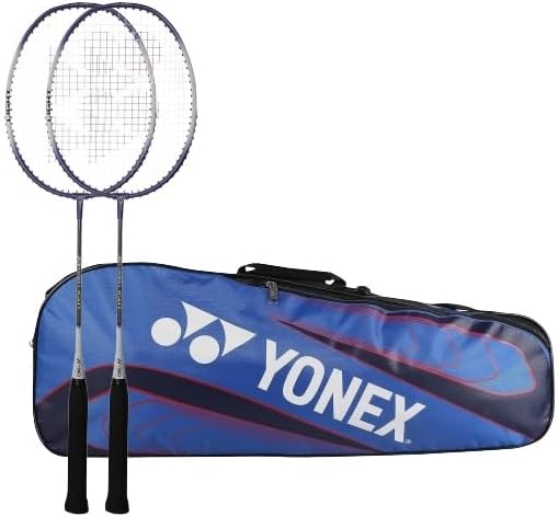 Yonex ZR 100 Light Badminton Racket Combo (Set of 2) with Full Cover + 23025 Yonex kitbag Royal Blue Navy