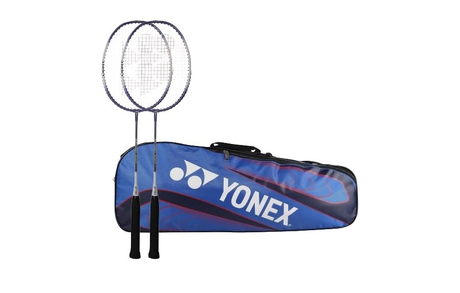 Yonex ZR 100 Light Badminton Racket Combo (Set of 2) with Full Cover + 23025 Yonex kitbag Royal Blue Navy