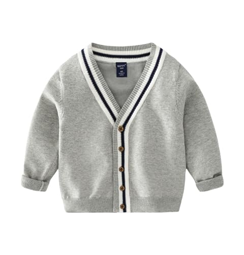 Meufam Infant Baby Boys Cardigan Sweater V Neck Toddler Long Sleeve Knit Button up Warm Jacket Outwear Sweatshirt