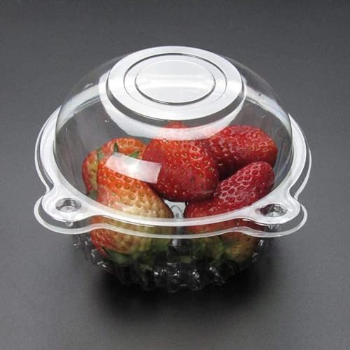 Individual Cupcake Boxes, 100 Pack Transparent Plastic Cupcake Case Muffin Pods Dome Cups Cake Boxes Disposable Fruit Holder Container with Lid for Salad Sandwich Containers by Estink - Image 8