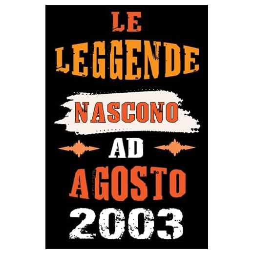 Le leggende Nascono Ad Agosto 2003: Idea Regalo di compleanno 20 anni originale per ragazze e ragazzi / Quaderno a righe"