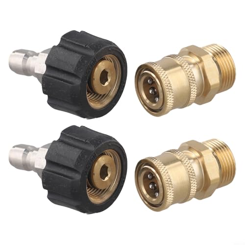 4 raccordi ad innesto rapido per idropulitrice, adattatori ad alte prestazioni per tubi da 14 mm a 38 pollici, compatibilità