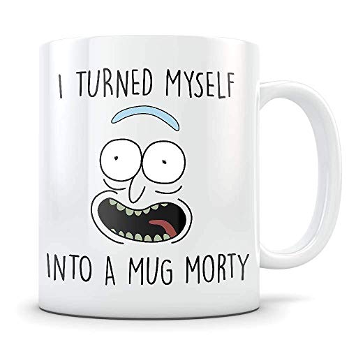 Taza de rick morty, Parodia de pickle rick, Me convertí en una taza de café morty funny rick...