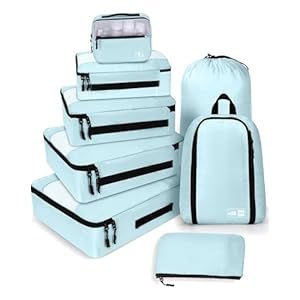 MURISE Kofferorganizer, 8 stuks, verpakkingskubussen voor vakantie en reizen, verpakkingskubussen voor koffer, met schoenentas, cosmeticatas, opbergsysteem, reisbenodigdheden