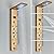 FCOTEEU Multi-Function Shower Panel with Temperature Display LED Rainfall Waterfall Shower Head 8 Shower Jets Shower Panel Tower System Brushed Gold