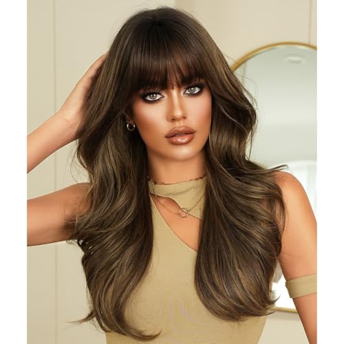 Perruque longue brune bouclée pour changer de coiffure sans abîmer vos cheveux