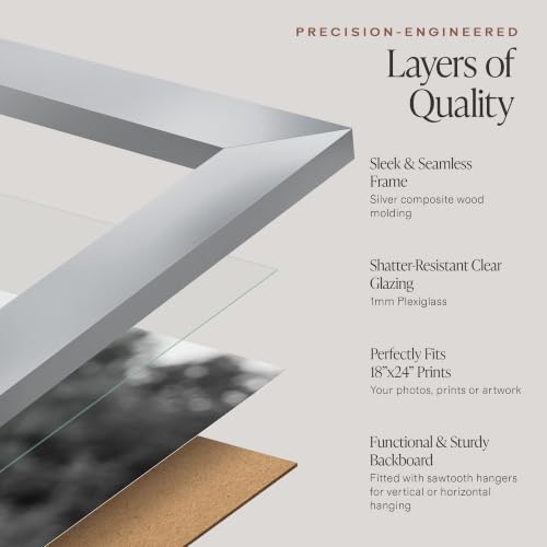 Image of Americanflat 18x24 Poster Frame - Engineered Wood - Silver
