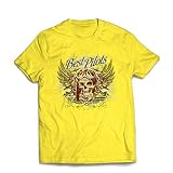 lepni.me T-Shirt pour Hommes Les Meilleurs Pilotes - Crâne Volant d'avion (XL Jaune Multicolore)