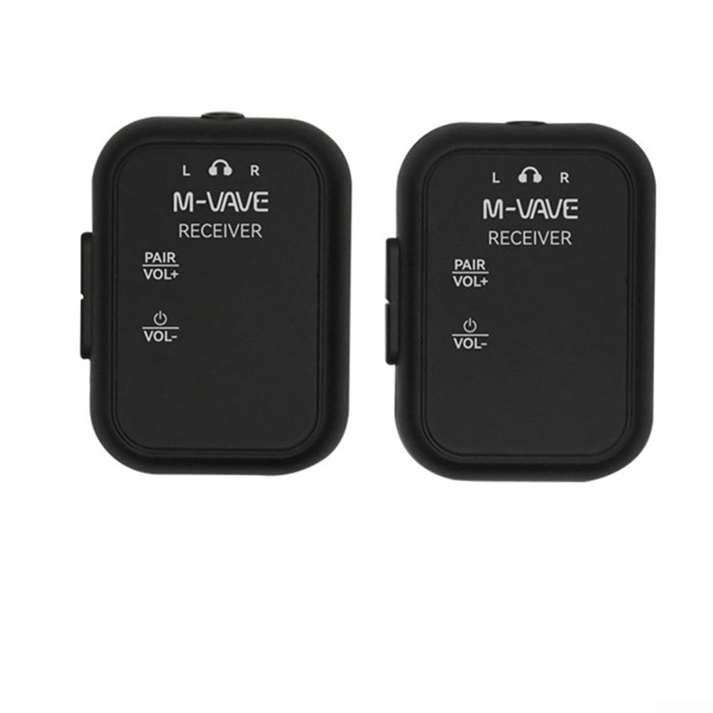 EasyByMall Receptor transmisor de audio inalámbrico para monitor de auriculares M-VAVE WP-12, rango de 30 m para estudios de grabación, ensayos de banda