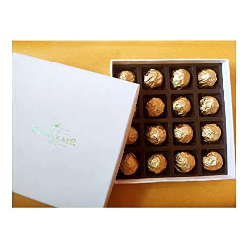 THE CHOCOLATE HUT Handmade Coffee bonbons Chocolates Gift Pack Box Dark Chocolates Coated Chocolates 16 chocolates In Each Box Bonbon Chocolates Gift Hamper Chocolate Gift Box (White Box)